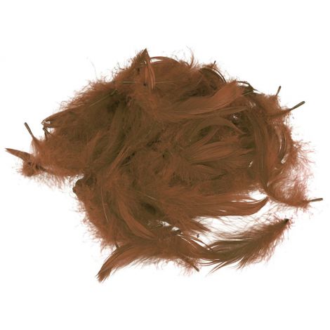 Piórka dekoracyjne Czakos w torebce 10g, Brązowe